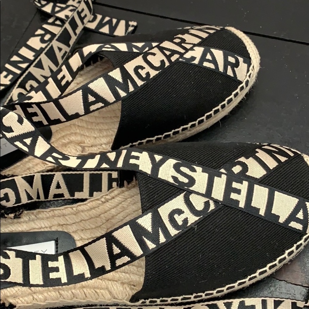 NWT Stella McCartney flat espadrilles logo ribbon - Picture 12 of 16